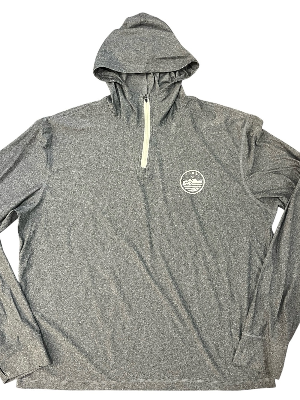 Vuori Uluwatu UPF 50+ Half Zip Hoodie XXL Charcoal Heather Performance